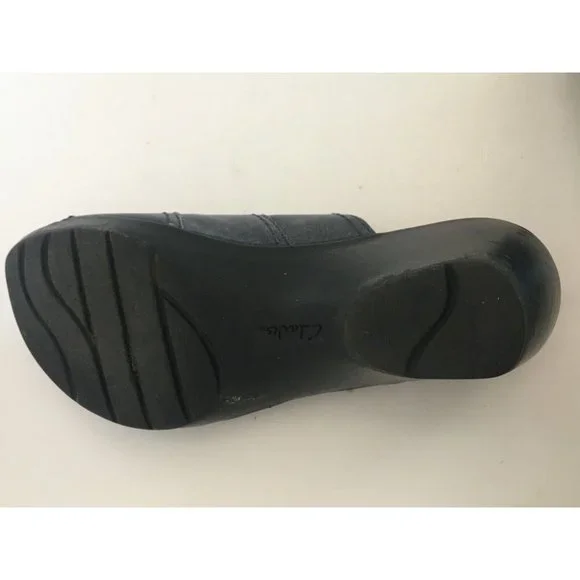 Clarks Bendables Sandals Ella Fusion Blue Shoes Slide On Wedge Heel  Womens 6 M - Picture 7 of 8